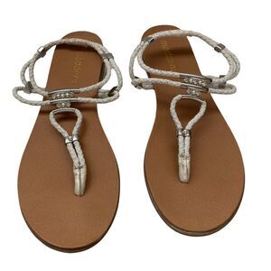 Madden Girl Flexii White Braided Sandal‎ Sz 10
